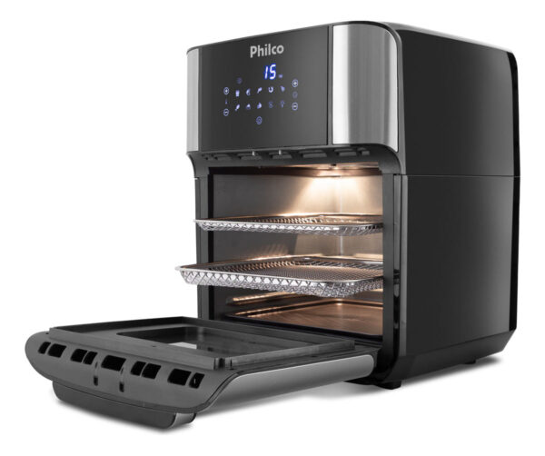 Fritadeira Elérica Air Fryer Oven Philco Pfr2200 12 litros 4 Em 1 1800w Cor Preta 110V - Imagem 3