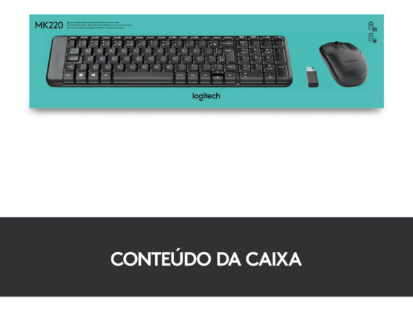 Combo Teclado e Mouse sem fio Logitech MK220 Layout ABNT2 - Imagem 7