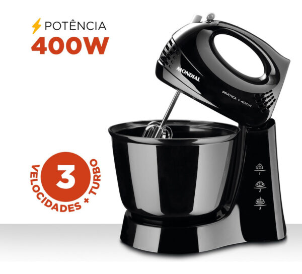 Batedeira Prática 400w 3,6 Litros B-44-b Preto Mondial 60Hz - Imagem 2