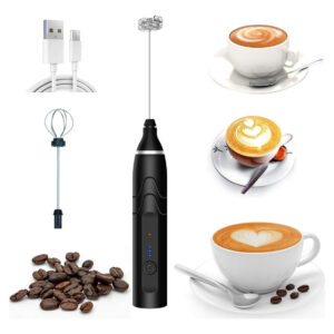 Misturador Bebidas/ovos Portátil Elétrico Bateria Mini Mixer Cor Preto
