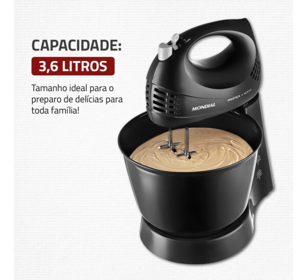 Batedeira Prática 400w 3,6 Litros B-44-b Preto Mondial 60Hz - Imagem 6