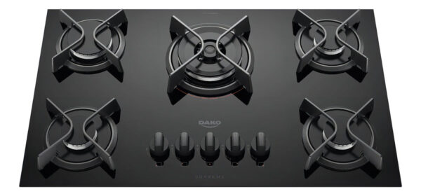 Fogão cooktop a Gás Dako fogão Cooktop embutir preto bivolt 5 queimadores - Imagem 2