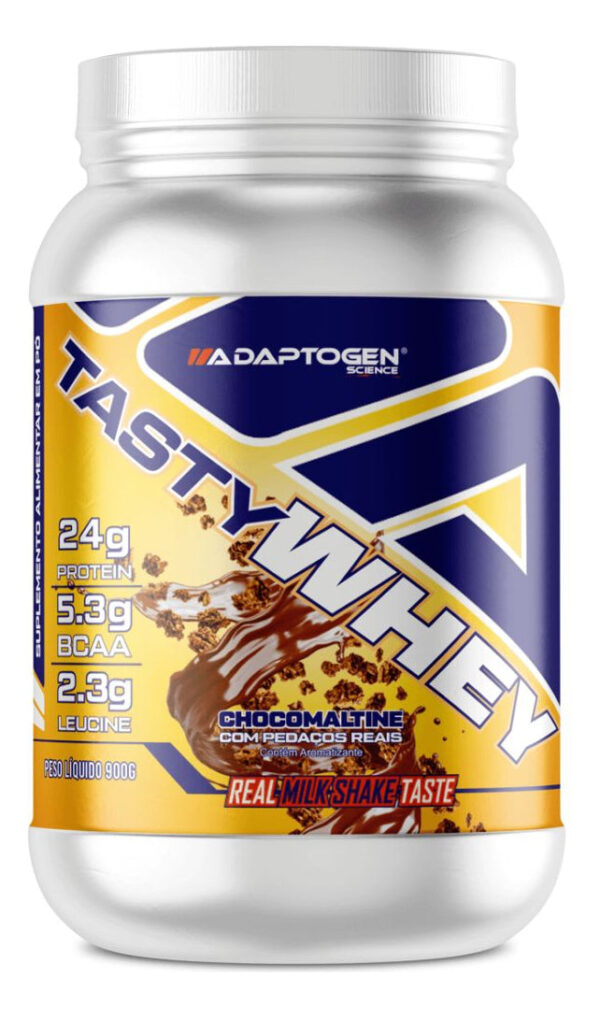 Suplemento Tasty Whey 3w Gourmet Whey Protein Adaptogen Science Pote 900g Sabor Chocomaltine