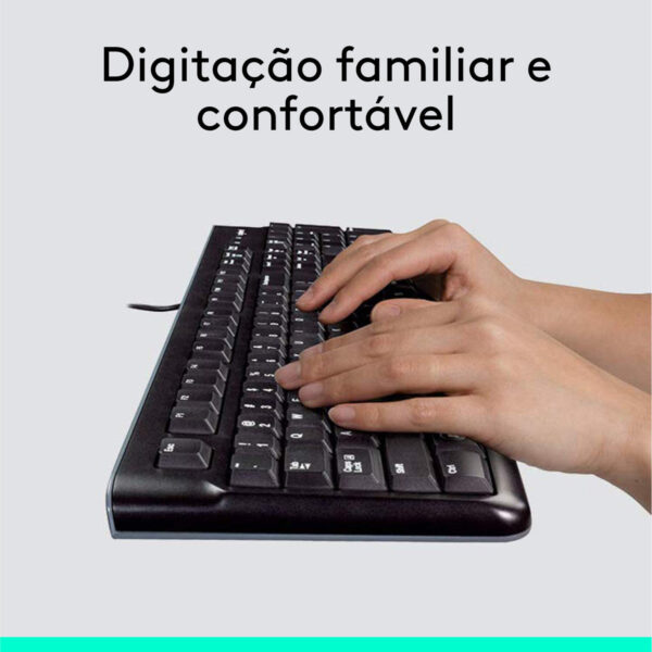 Combo Teclado e Mouse com fio USB Logitech MK120 Layout ABNT2 - Imagem 2