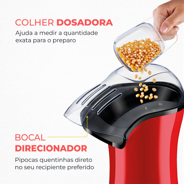 Pipoqueira Popflix Pp-03 1200w Vermelha Mondial 110V - Imagem 5