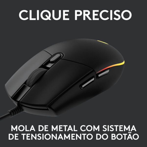 Mouse Gamer Logitech G G203 Lightsync Rgb Até 8.000 Dpi Preto - Imagem 8