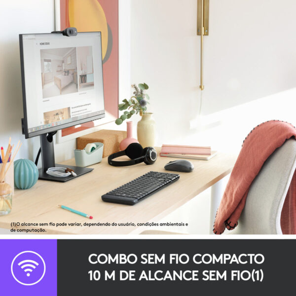 Combo Teclado e Mouse sem fio Logitech MK220 Layout ABNT2 - Imagem 2