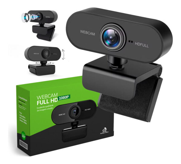 Webcam Camera Full Hd Zoom 1080p 360 Graus Videoconferencia Streamcam Web Cam Entrada Usb 2.0 Com Microfone- Floresta Urbana