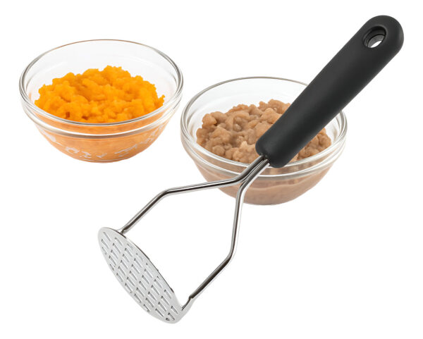 Amassador De Batata Legumes Feijão Inox Igual Rita Lobo Cabo Preto - Imagem 5