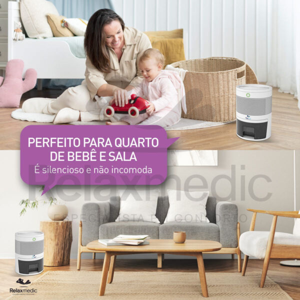 Relaxmedic Drysec Desumidificador Ar Ambiente Elétrico Antimofo 600ml Bivolt Cor Branco 110V/220V - Imagem 7