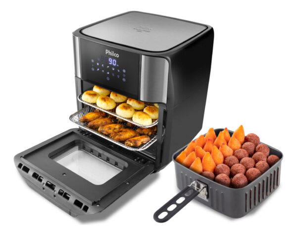 Fritadeira Elérica Air Fryer Oven Philco Pfr2200 12 litros 4 Em 1 1800w Cor Preta 110V - Imagem 5