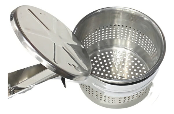 Espremedor De Batata Manual Em Inox Profissional Cozinha Cabo Prateado Inteiro Inox - Imagem 9