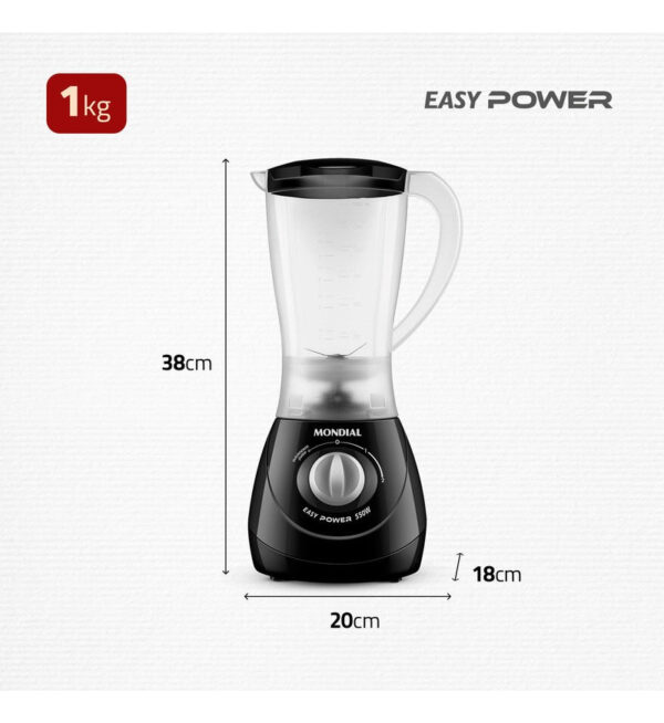 Liquidificador Easy Power Mondial Preto 550W L-550-B - Imagem 7