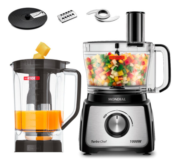 Multiprocessador turbo chef 5 em 1 Mpn-01-b 1000w Mondial cor preto 220V