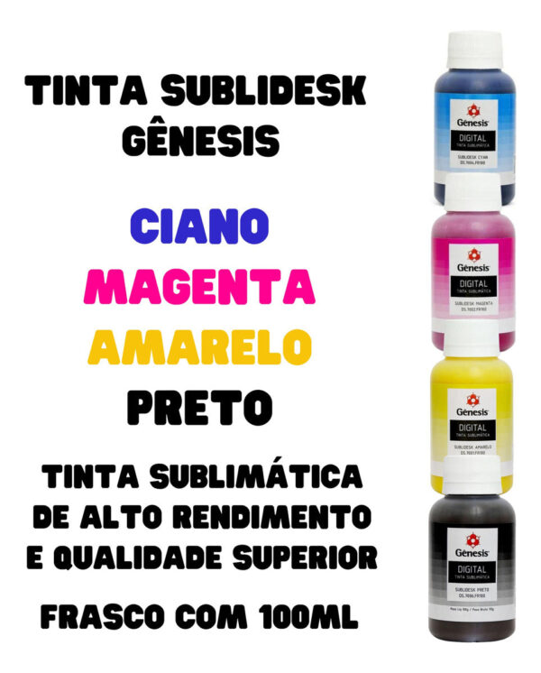 Genesis Sublimática 100ml cor preto amarelo ciano e magenta - Imagem 9