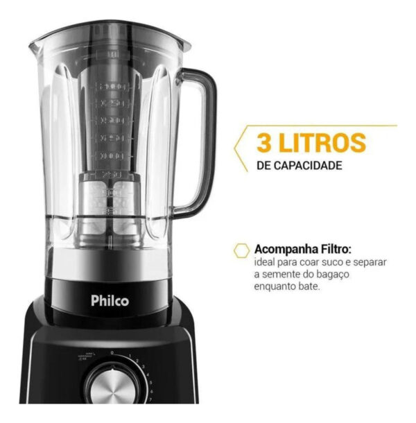 Liquidificador PH900 Com 12 Velocidades 1200W Cor Preto Philco 127V - Imagem 6