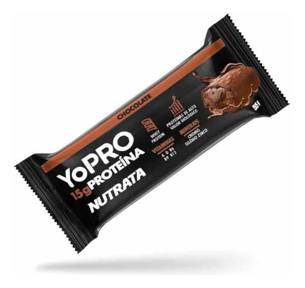 Barras De Proteína Yopro 12 Unidades 55g Whey Bar - Nutrata Sabor Chocolate - Imagem 4