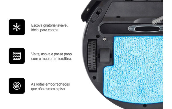 Robô aspirador Robot W90 varre aspira e passa pano 30w Wap cor preto 110V/220V - Imagem 11