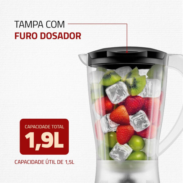 Liquidificador Easy Power Mondial Preto 550W L-550-B - Imagem 4