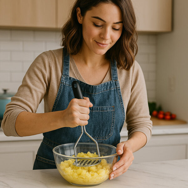 Amassador De Batata Legumes Feijão Inox Igual Rita Lobo Cabo Preto - Imagem 8