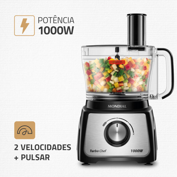 Multiprocessador turbo chef 5 em 1 Mpn-01-b 1000w Mondial cor preto 220V - Imagem 3