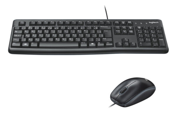 Combo Teclado e Mouse com fio USB Logitech MK120 Layout ABNT2