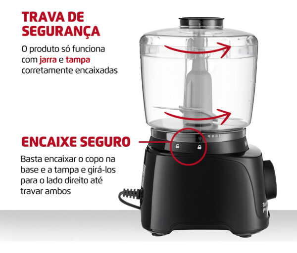 Mini Processador Turbo Pratic Preto 300w Mp-16-b Mondial 110V - Imagem 2