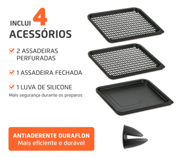 Fritadeira Air Fryer Forno Oven 12l Mondial Afon-12l-bg Preto - Imagem 3