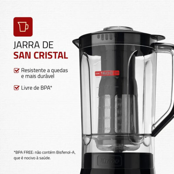 Liquidificador L-99-fb Turbo Power 2,2 L Potência De 550w Cor Preto Mondial 220V - Imagem 3