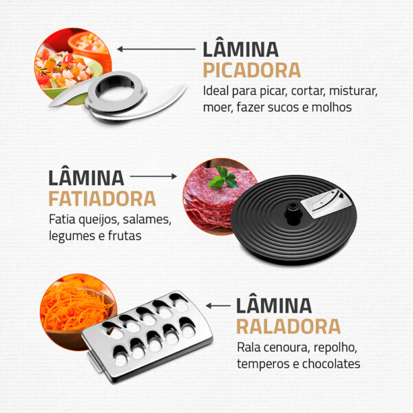 Multiprocessador turbo chef 5 em 1 Mpn-01-b 1000w Mondial cor preto 220V - Imagem 5