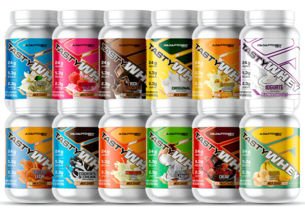 Suplemento Tasty Whey 3w Gourmet Whey Protein Adaptogen Science Pote 900g Sabor Chocomaltine - Imagem 5
