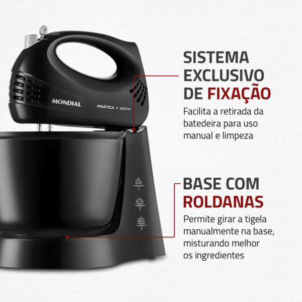 Batedeira Prática 400w 3,6 Litros B-44-b Preto Mondial 60Hz - Imagem 9