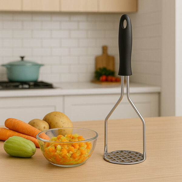 Amassador De Batata Legumes Feijão Inox Igual Rita Lobo Cabo Preto - Imagem 7