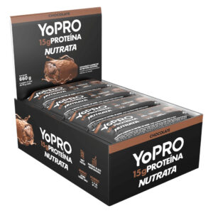 Barras De Proteína Yopro 12 Unidades 55g Whey Bar - Nutrata Sabor Chocolate