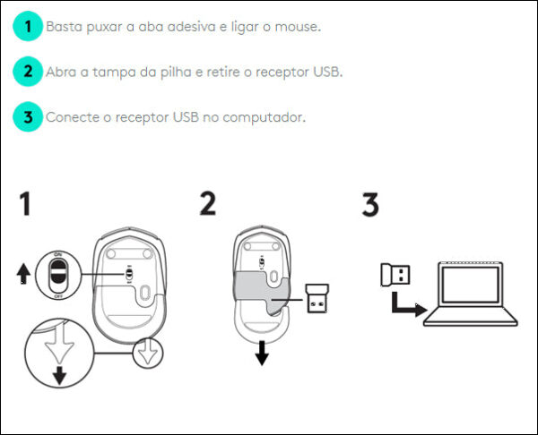 Mouse sem fio Logitech M170 com Pilha Inclusa - Preto - Imagem 11