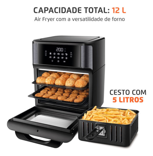 Fritadeira Air Fryer Forno Oven 12l Mondial Afon-12l-bg Preto - Imagem 2