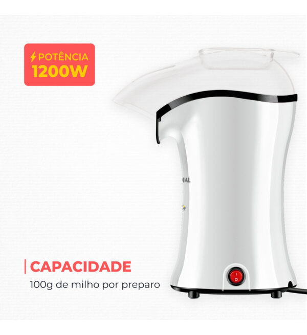 Pipoqueira Elétrica Popflix Pp-04 Ar Quente Branca Mondial Cor Branco 110V - Imagem 4