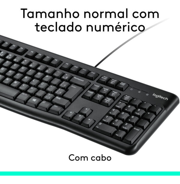 Combo Teclado e Mouse com fio USB Logitech MK120 Layout ABNT2 - Imagem 4