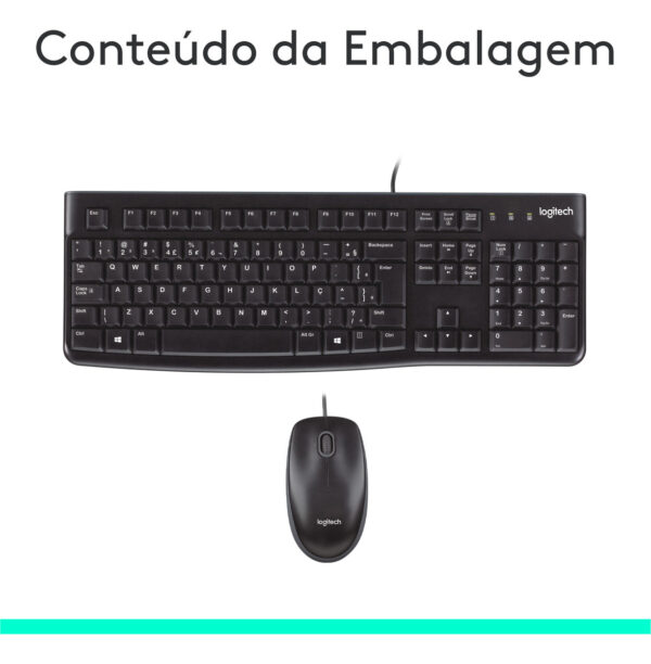 Combo Teclado e Mouse com fio USB Logitech MK120 Layout ABNT2 - Imagem 9