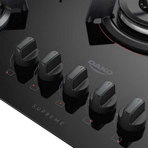 Fogão cooktop a Gás Dako fogão Cooktop embutir preto bivolt 5 queimadores - Imagem 3