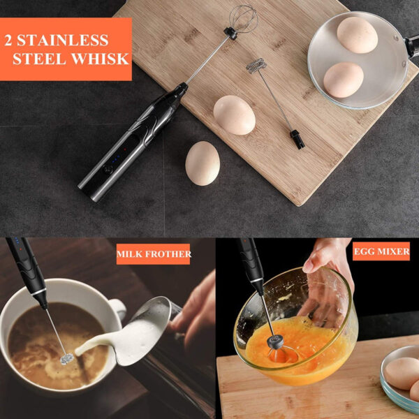 Misturador Bebidas/ovos Portátil Elétrico Bateria Mini Mixer Cor Preto - Imagem 5