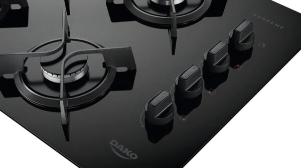 Fogão cooktop a Gás Dako fogão Cooktop embutir preto bivolt 5 queimadores - Imagem 4