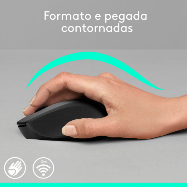 Mouse sem fio Logitech M280 com Pilha Inclusa - Preto - Imagem 3