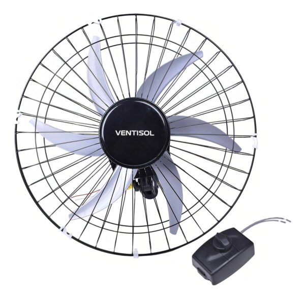 Ventilador oscilante de parede ventisol Steel 6 pás 50cm preto bivolt - Imagem 3
