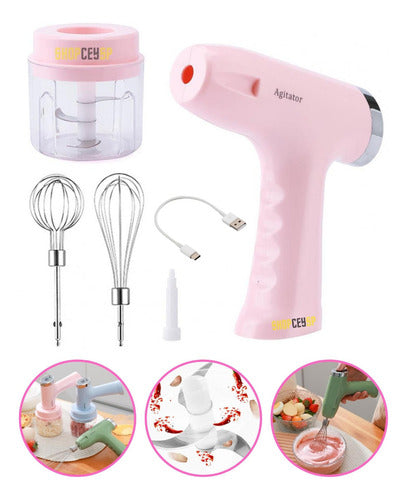 Mini Batedeira Portátil Sem Fio Multi Processador Alimentos Cor Multicolor - Imagem 3