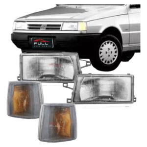 Par Farol Vidro + Piscas Uno Fiorino Premio 91 92 93 A 2003