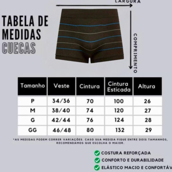 Kit 5 Cueca Box Boxer Adulto Microfibra Premium - Imagem 4