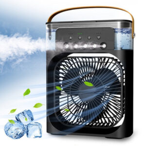 Mini Ar Condicionado Portatil Air Cooler Umidificador Climatizador Luz Led Original Usb Portatil