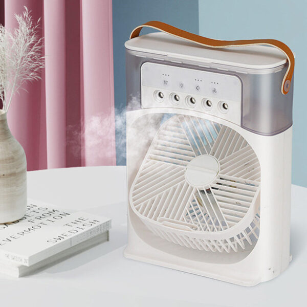 Mini Ar Condicionado Climatizador Umidificador Ventilador Portátil USB Led Quarto Sala Escritório Mesa Reservatório Alça - Imagem 5