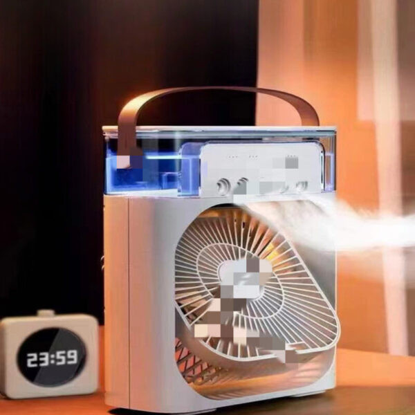 Mini Ar Condicionado Climatizador Umidificador Ventilador Portátil USB Led Quarto Sala Escritório Mesa Reservatório Alça - Imagem 3
